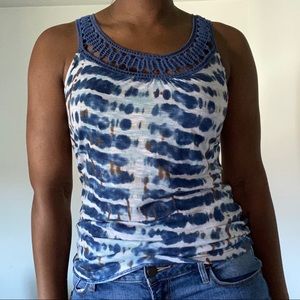 Blue and Brown Tie Dye Tank